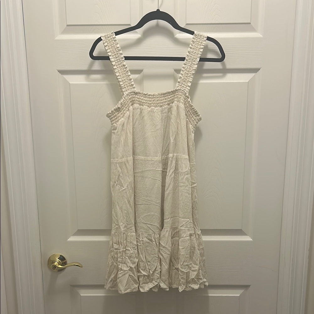 American Eagle Outfitters Ivory Smocked Top